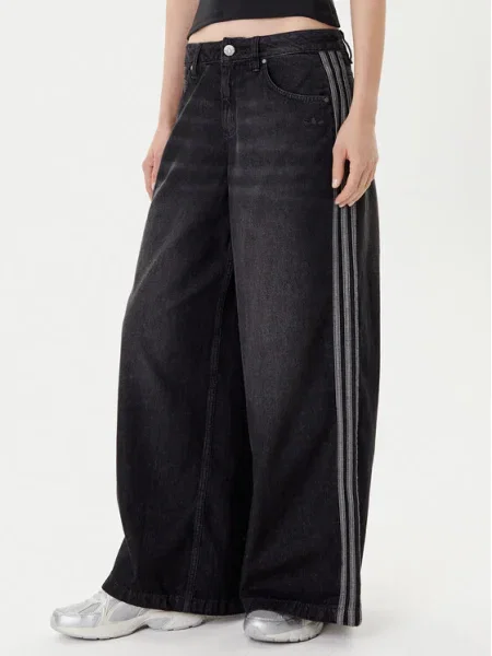 Дънки adidas Originals Denim Wide Pant черно