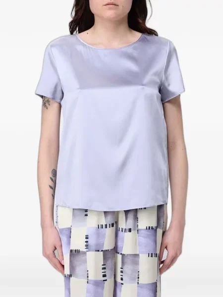 Scurt top Emporio Armani din satin violet