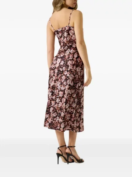 Rochie midi Guess din satin maro
