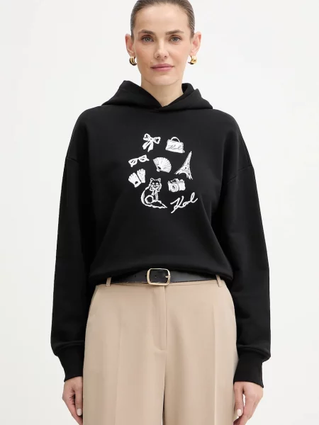 Karl Lagerfeld hanorac de cu glugă modelator negru