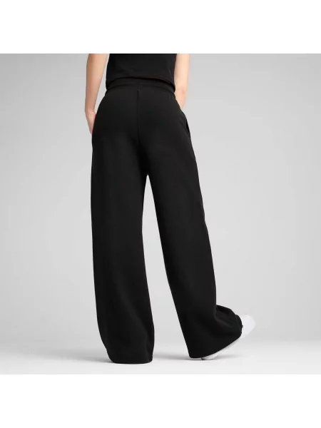 Spodnie Puma Wardrobe Ess Relaxed Wide Leg Sweatpants czarne