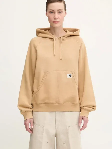 Carhartt WIP bluza W’ Hooded Hudson z kapturem gładka brązowy