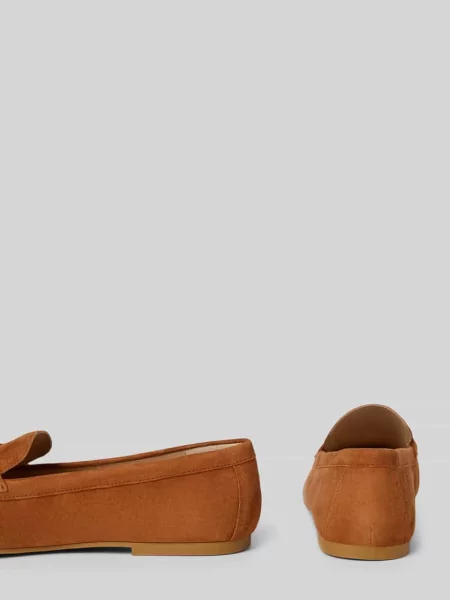 Mokasyny Lauren Ralph Lauren skórzane z logo brązowe