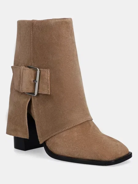 Answear.LAB cizme din piele intoarsa cu drept izolare usoara bej