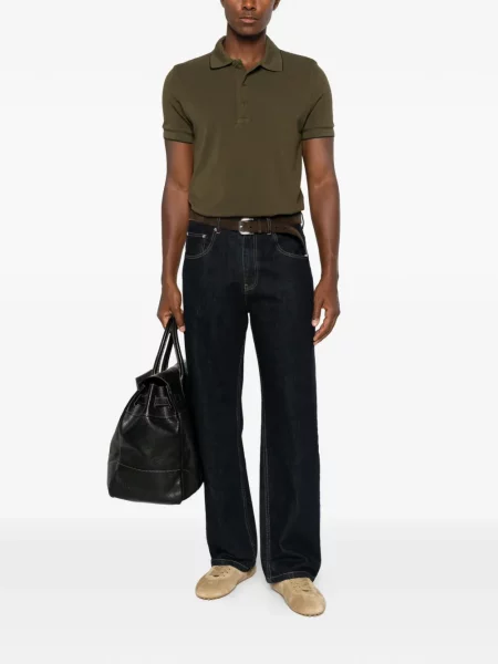 Gulerat tricou polo Tom Ford verde