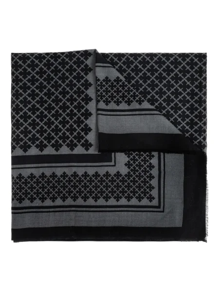 Fular By Malene Birger cu imprimeu geometric gri