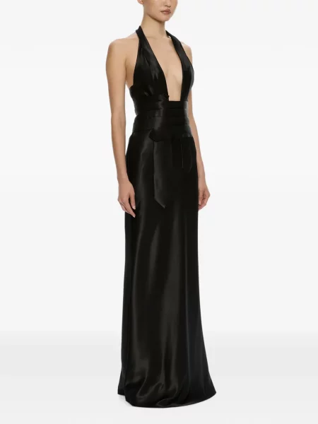 Rochie maxi Christopher Esber cu legături negru