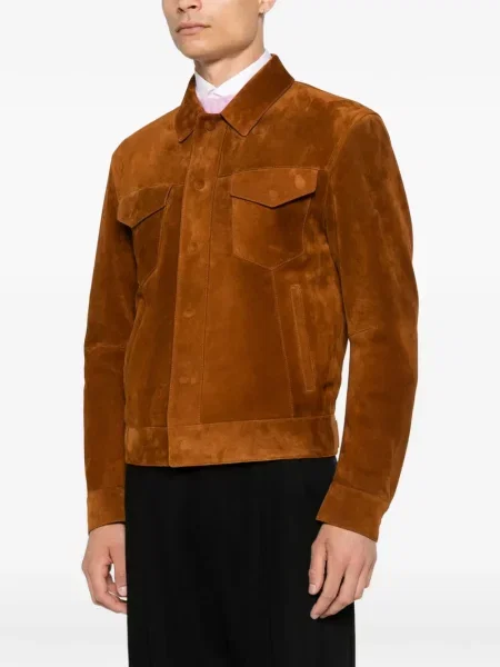Geacă Tom Ford din piele de căprioară maro