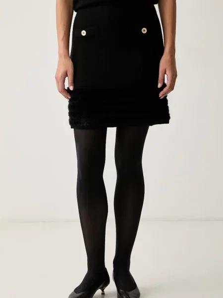 Twinset fustă cu amestec de lână negru