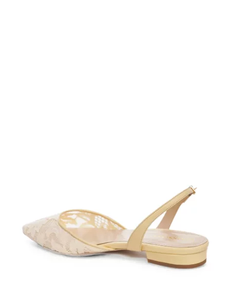 Pantofi cu toc Ginissima din dantelă slingback