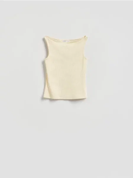 Reserved Top reiat galben-deschis galben