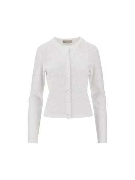 Dzianinowy kardigan Tory Burch biały