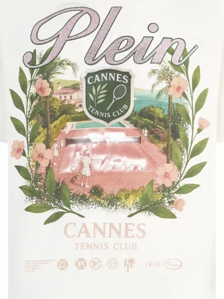 Tricou Philipp Plein tenis alb