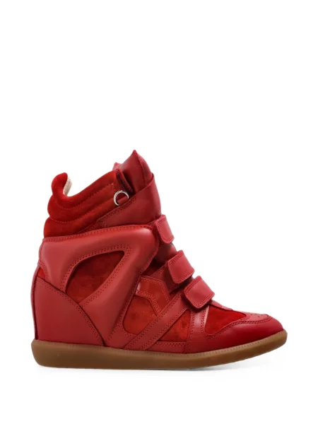 Sneakerși Isabel Marant din piele de căprioară roșu