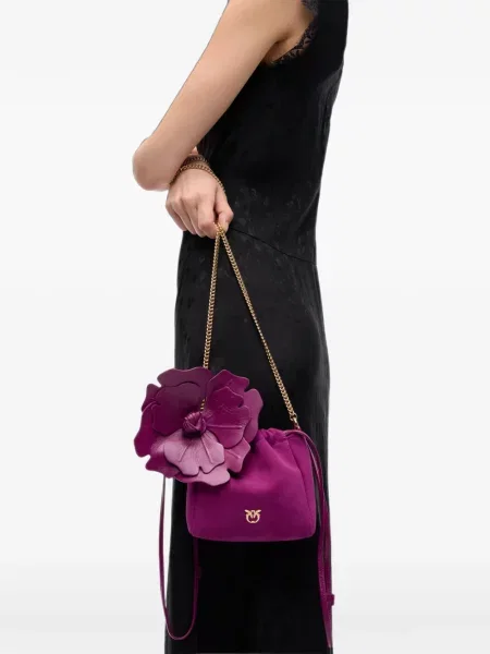 Φλοράλ clutch Pinko σουέτ μωβ