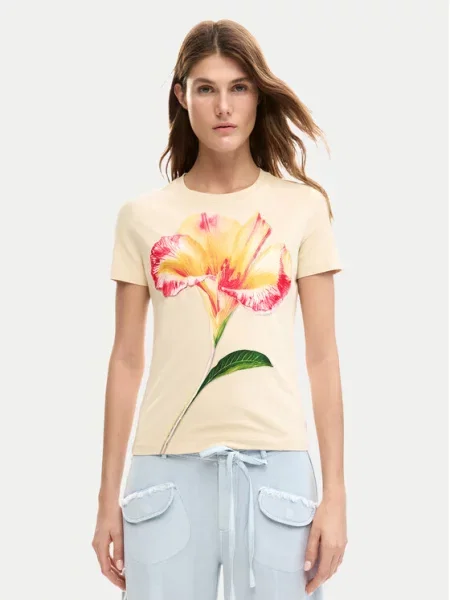 Тениска Desigual бежово