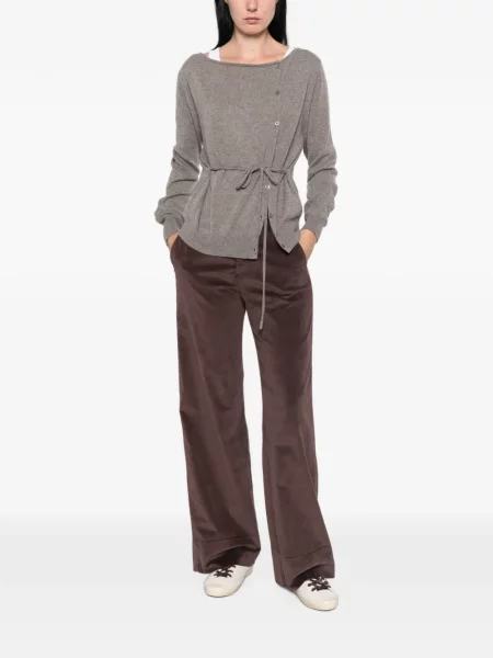 Pantaloni White Sand de catifea cord alb