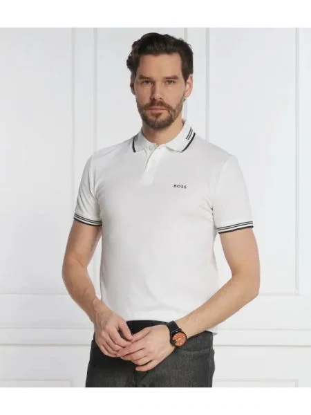 BOSS GREEN Polo Paul | stretch alb