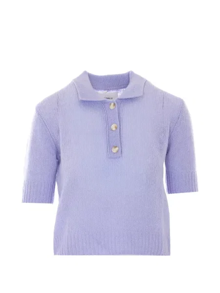 Tricou polo Lisa Yang tricotate violet