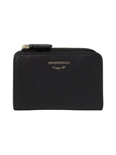 Kompaktowy portfel Emporio Armani skórzany czarny