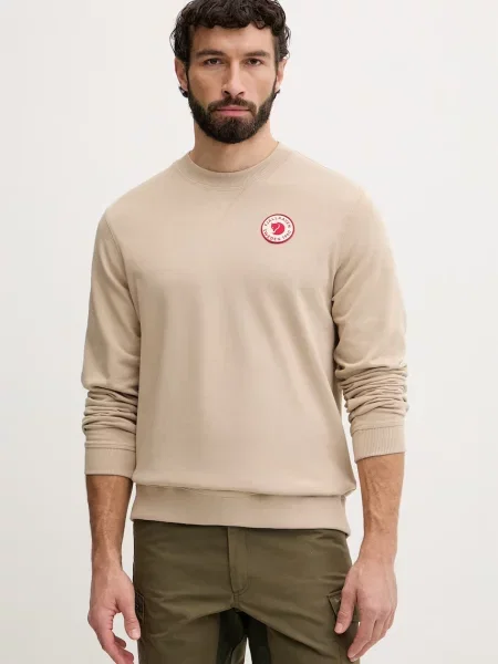 Fjallraven šporni pulover bombažen Logo Badge Sweater bež