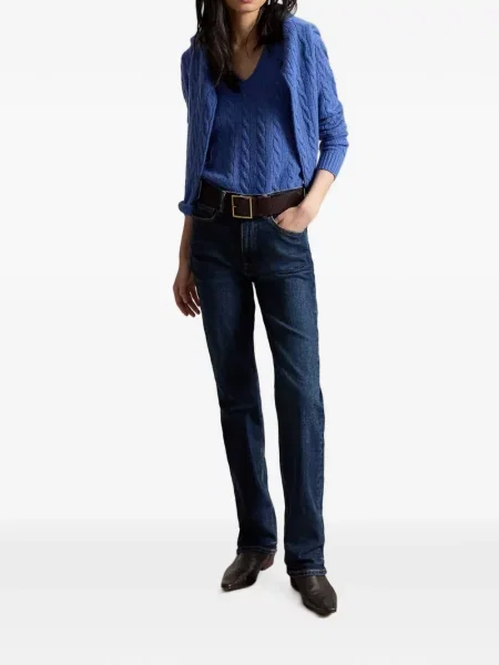 Džemper Polo Ralph Lauren s V-izrezom plava