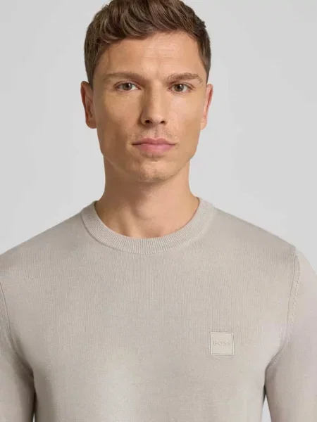 Sweter o kroju regular fit z mieszanki bawełny i kaszmiru model ‘KANOVANO’ Boss Orange