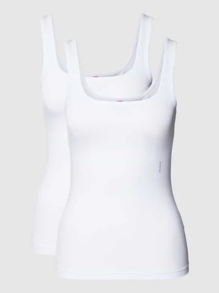 Top Hugo w jednolitym kolorze biały