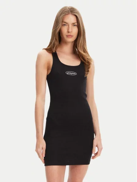 Pletena obleka Guess črna