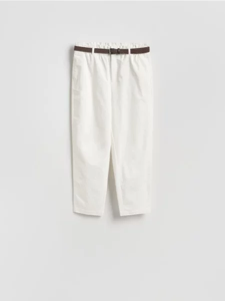 Reserved Pantaloni cu curea alb