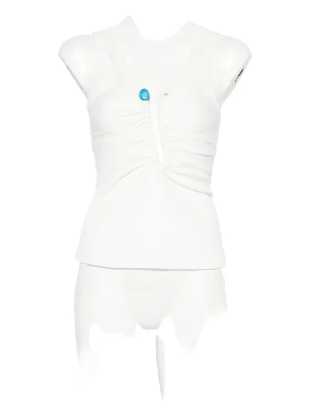 Podkoszulka Christopher Esber z kryształkami biała