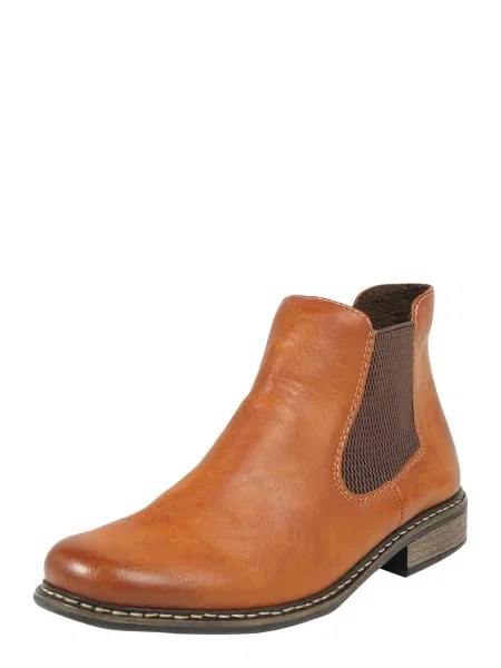 RIEKER Ghete chelsea maro coniac / gri negru