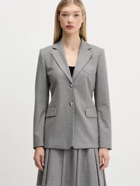 Сако HUGO с едно копче с изчистен дизайн сиво