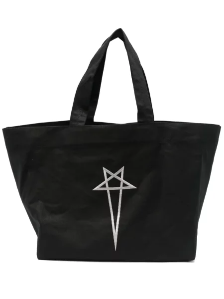 Geantă Rick Owens cu broderie negru