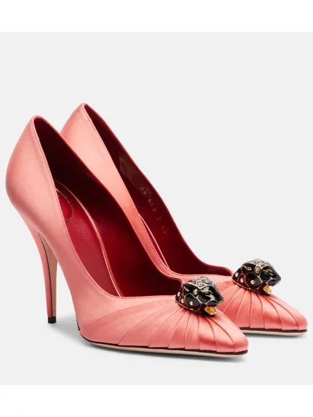 Pantofi cu toc Valentino Garavani din satin roz