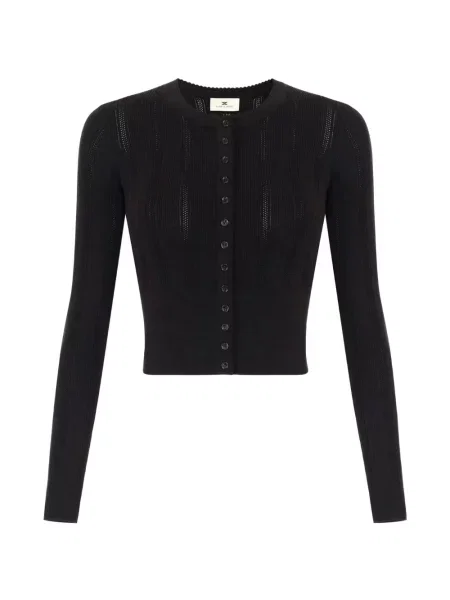 Cardigan Elisabetta Franchi tricotate ajurat negru
