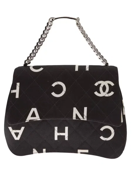 Kabelka Chanel Pre-owned s potiskem jersey černá