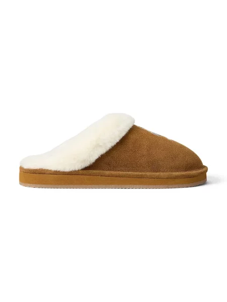 Papuci de casă Polo Ralph Lauren maro