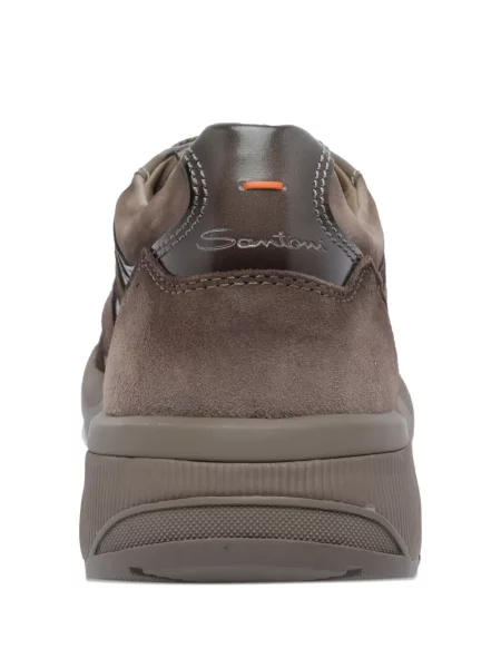 Sneakerși Santoni din piele de căprioară maro