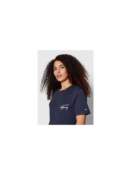 Tommy Jeans Marškinėliai Signature Tamsiai mėlyna