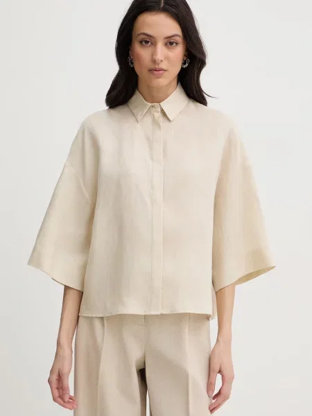 MM by Max Mara cămașă pentru femei din in RITO bej