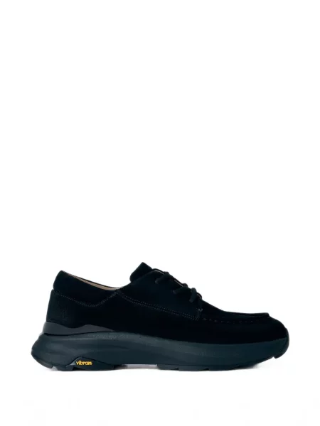 Sneakerși Referenc cu șireturi din piele de căprioară negru