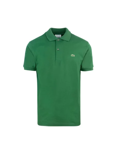 Lniana koszulka polo Lacoste z logo w miejskim stylu zielona