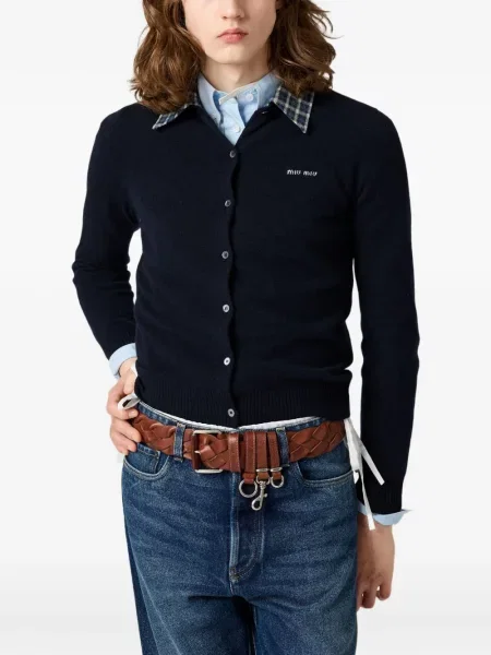 Cardigan Miu Miu din cașmir albastru