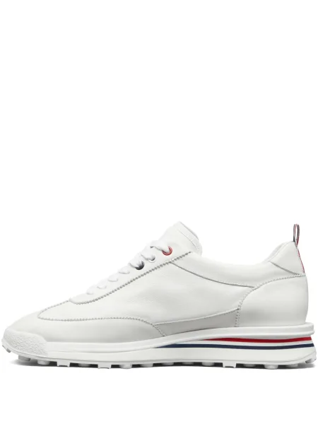 Sneakerși Thom Browne cu șireturi din piele alb