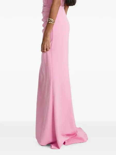 Rochie maxi Moos Studio cu un umăr gol roz