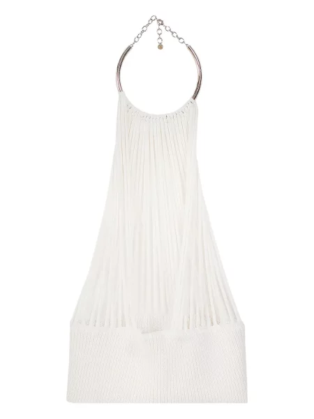 Top Krizia cu gât halter alb