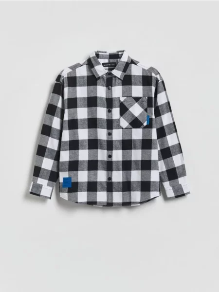 Reserved картата сорочка чорний