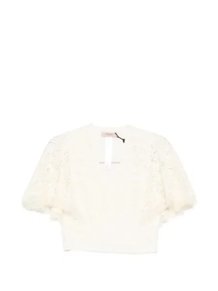 Bluză Twinset din dantelă evazată