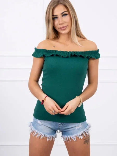 Bluză Kesi cu volane verde